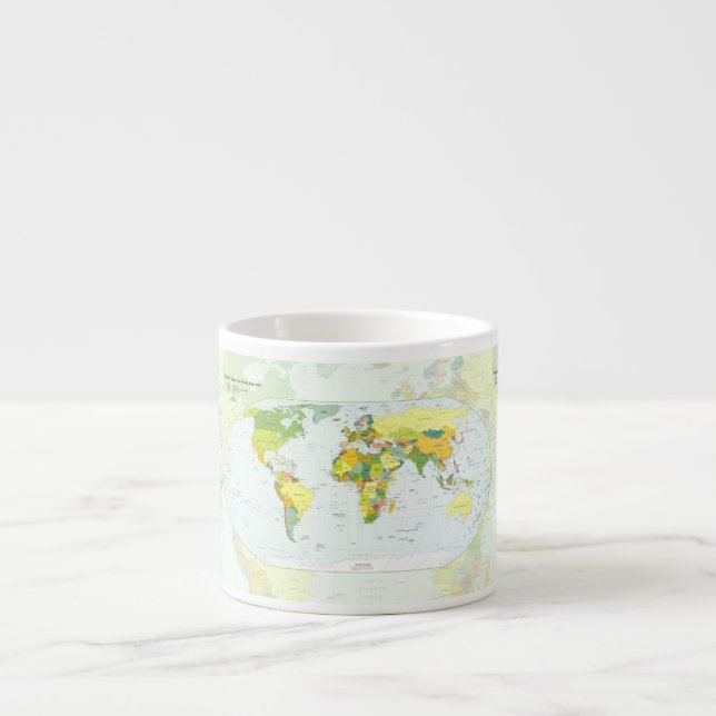 World Map Globe Country Atlas Espresso Cup (Front)