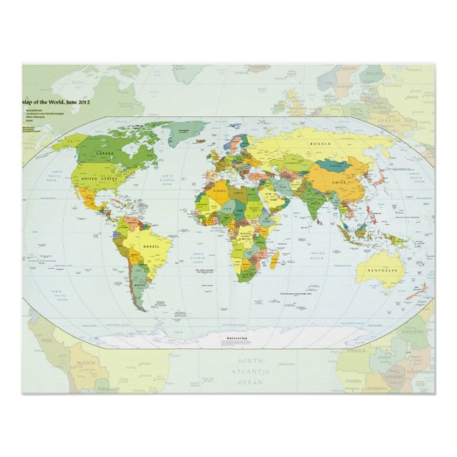 World Map Globe Country Atlas Poster (Front)