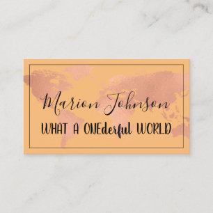 World Map Globe Map Travel Agency Copper Honey Business Card