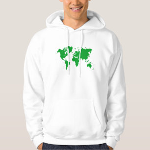 World Map - Grass Green Hoodie