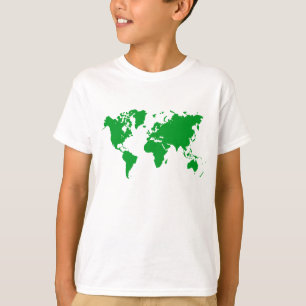 World Map - Grass Green T-Shirt