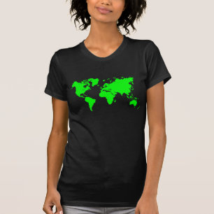 World Map - Green T-Shirt