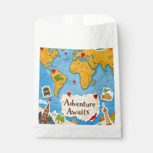 World Map Heart Pins Adventure Awaits  Favour Bags