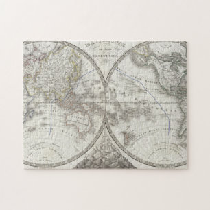 World Map in 2 Hemispheres Jigsaw Puzzle