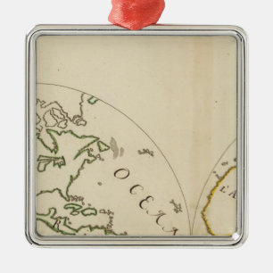 World Map in 4 Parts Metal Tree Decoration