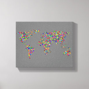 World Map in Fog Filter Canvas Print