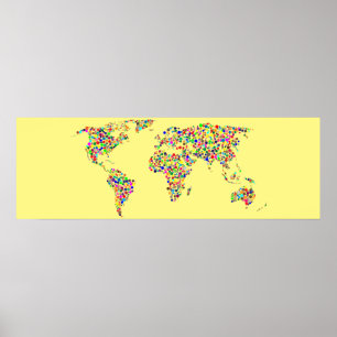 World Map in Fog Filter Poster