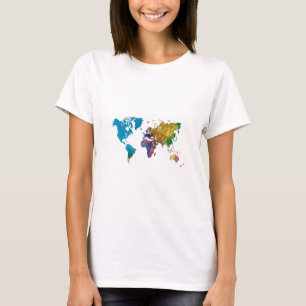 World map in watercolor T-Shirt
