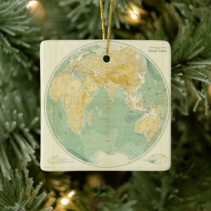 World Map Indian Ocean, Europe, Asia, Africa Ceramic Ornament