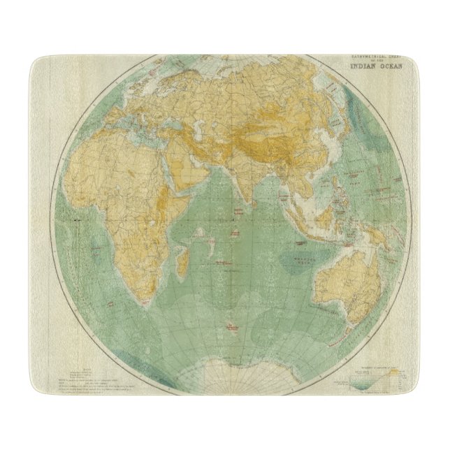 World Map Indian Ocean, Europe, Asia, Africa Cutting Board (Front)