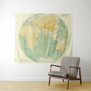 World Map Indian Ocean, Europe, Asia, Africa Tapestry