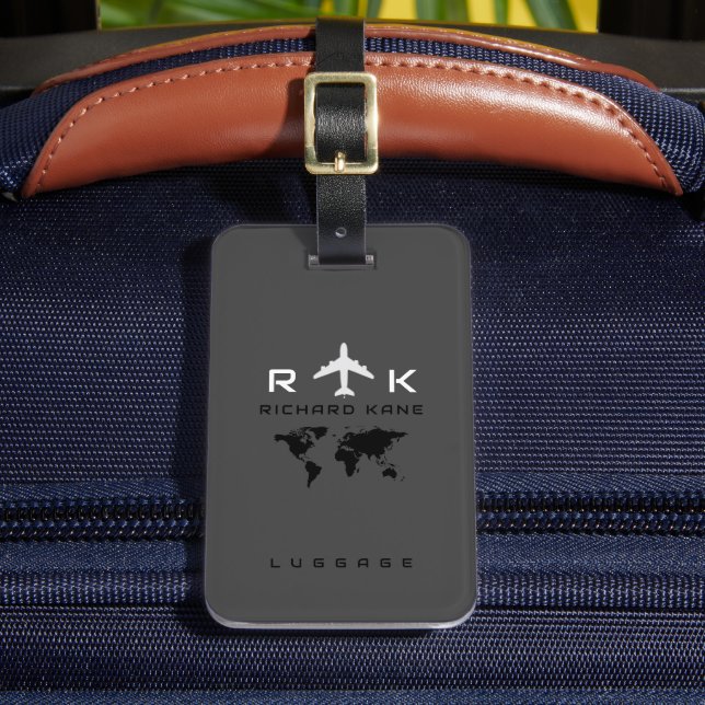 World Map International Avion Travel Luggage Tag (Front Insitu 2)