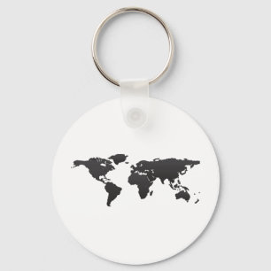 World Map Key Ring