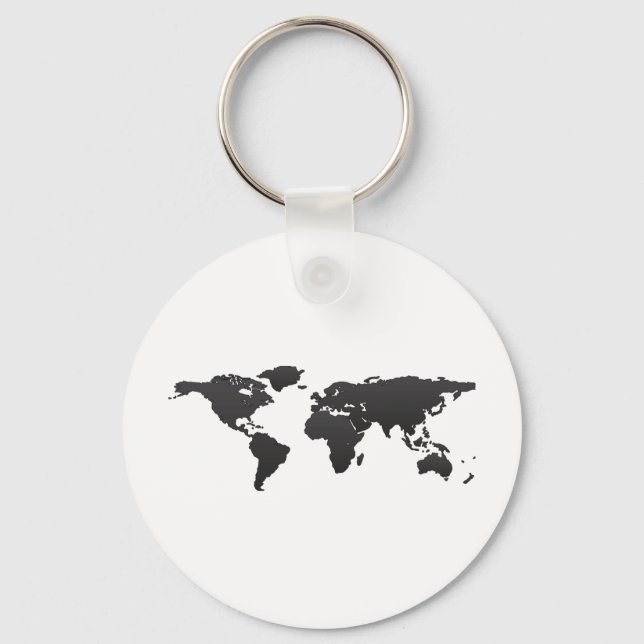 World Map Key Ring (Front)