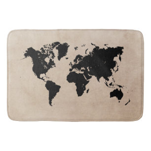 world map Large Bath Mat