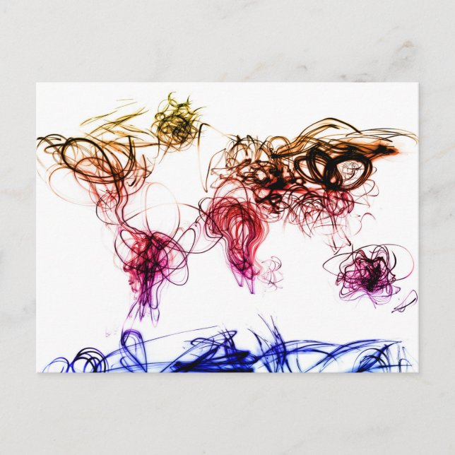 World Map Light Writing Postcard (Front)