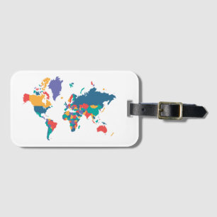 World Map Luggage Tag 