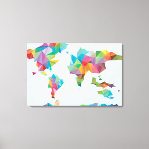 World Map Made of Geometric Shapes Canvas Print