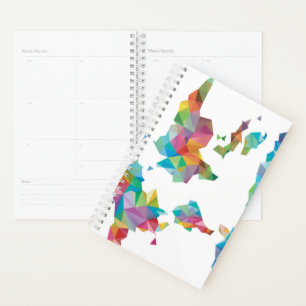 World Map Made of Geometric Shapes Planner