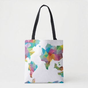 World Map Made of Geometric Shapes Tote Bag
