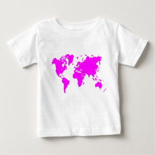 World Map - Magenta Baby T-Shirt