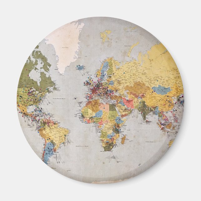 world map magnet (Front)