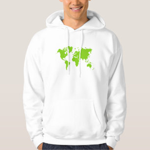 World Map - Martian Green Hoodie