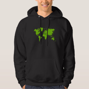 World Map - Martian Green Hoodie