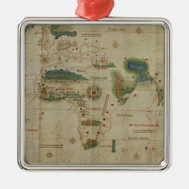 World Map Metal Tree Decoration (Front)