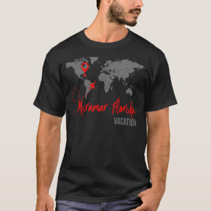 World Map  Miramar Beach Map Matching Family Vacat T-Shirt