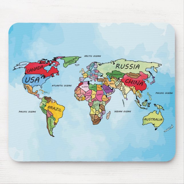 World Map Mouse Pad (Front)