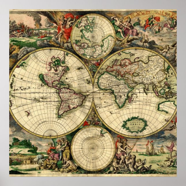 World Map of 1689 Gifts Poster (Front)