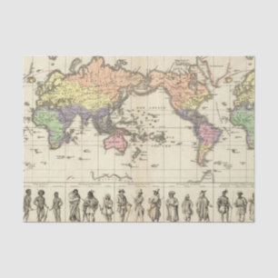 World Map of Clothing Styles Tissue Paper