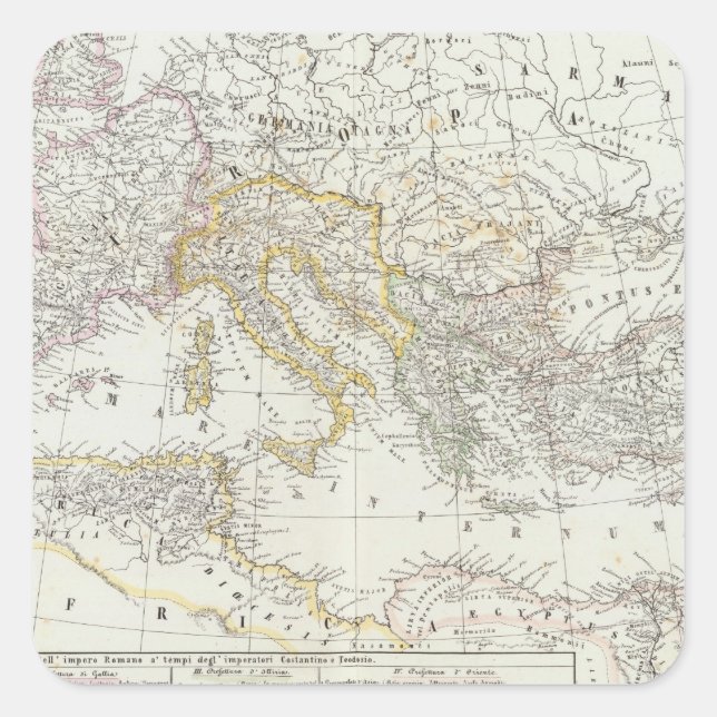 World Map of Eastern Hemisphere Square Sticker (Front)