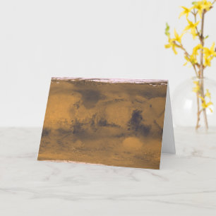 World Map of Mars Red Planet by Satellite  Card