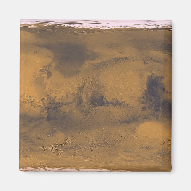 World Map of Mars Red Planet by Satellite  Magnet (Front)