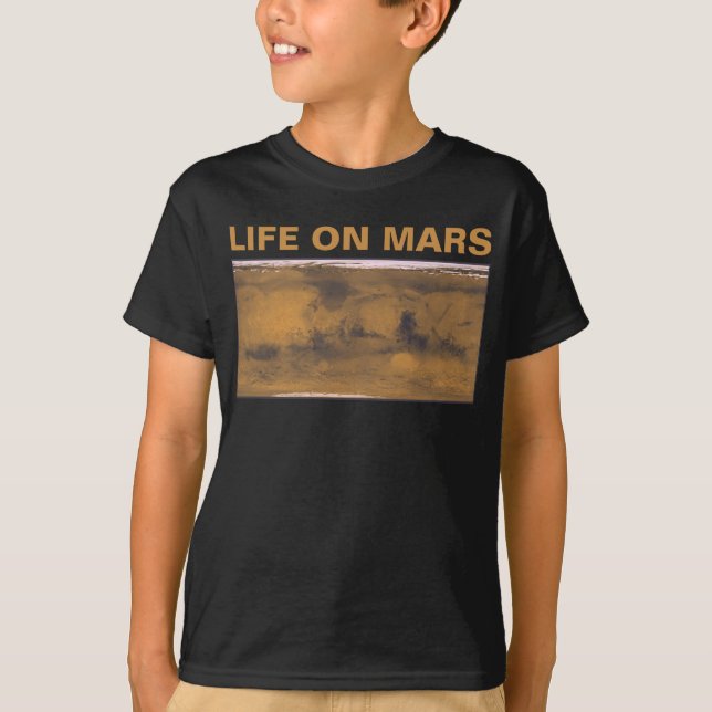 World Map of Mars Red Planet by Satellite  T-Shirt (Front)