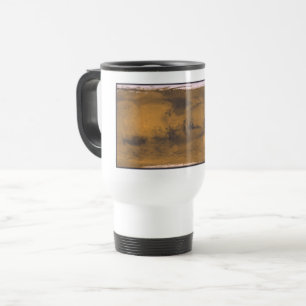 World Map of Mars Red Planet by Satellite Travel Mug