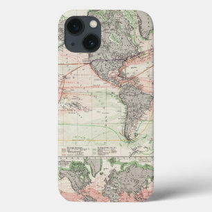 World Map of Ocean Currents iPhone 13 Case