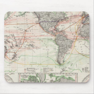World Map of Ocean Currents Mouse Pad