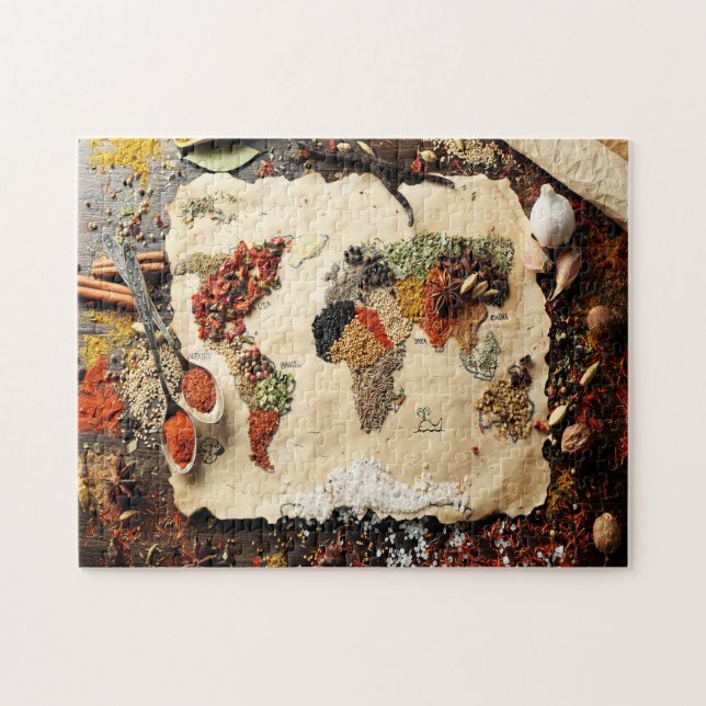World Map Of Spices Jigsaw Puzzle (Horizontal)