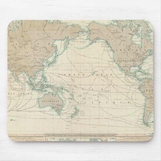 World Map of the Shipping Canals Mouse Pad (Front)