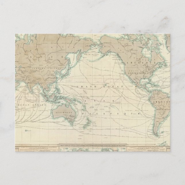 World Map of the Shipping Canals Postcard (Front)