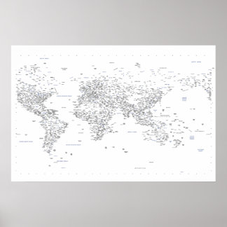 World Map of Typography Poster