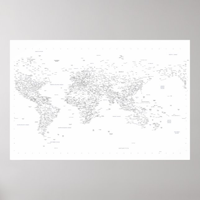 World Map of Typography Poster (Front)