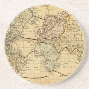 World map on Mercators Projection Coaster