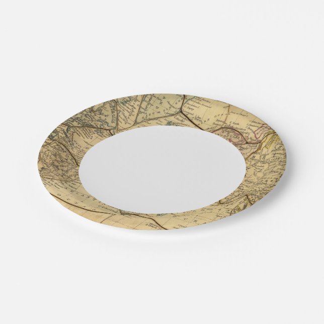 World map on Mercators Projection Paper Plate (Angled)