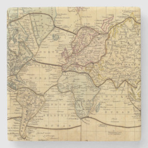 World map on Mercators Projection Stone Coaster
