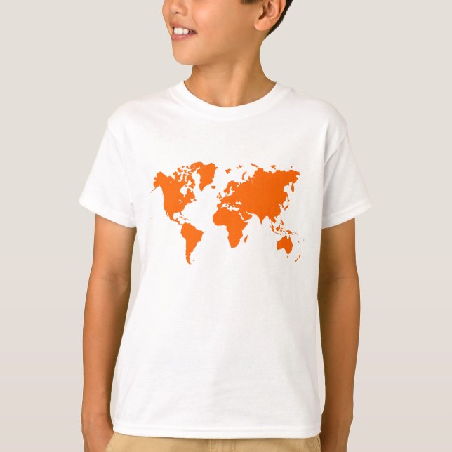 World Map - Orange T-Shirt (Front)