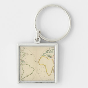 World Map Outline 2 Key Ring